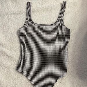 black and white garage bodysuit